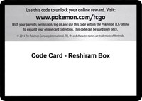 Code Card - Reshiram Box from Emerging Powers Pokemon card image