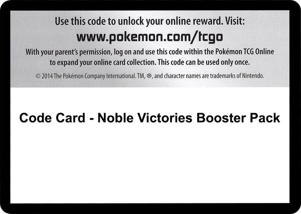 Code Card - Noble Victories Booster Pack