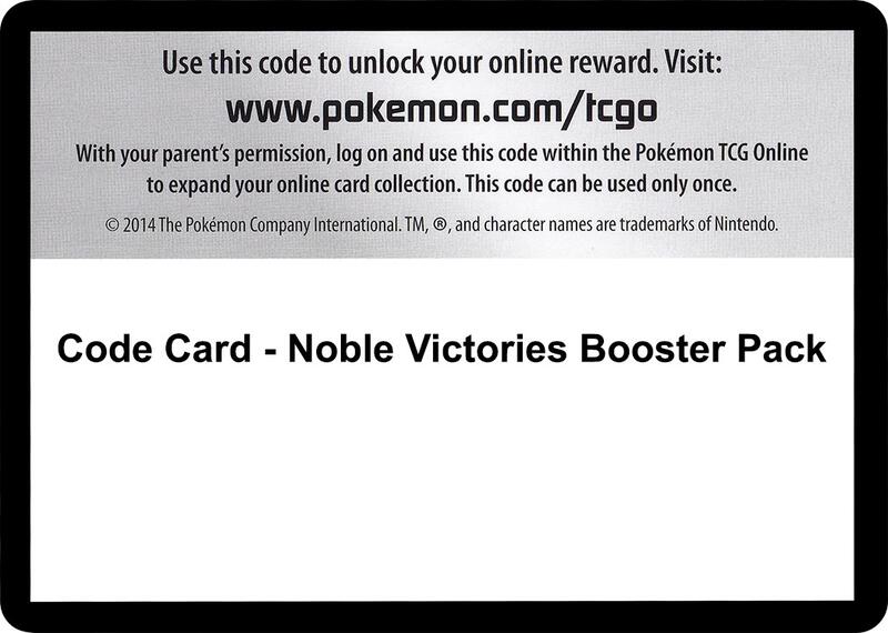 Code Card - Noble Victories Booster Pack  from Noble Victories