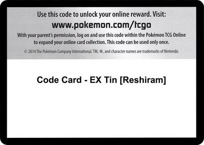 Code Card - EX Tin [Reshiram]