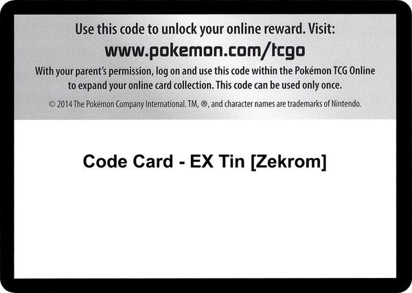 Code Card - EX Tin [Zekrom]