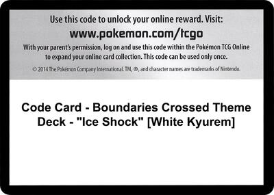 Code Card - Boundaries Crossed Theme Deck - "Ice Shock" [White Kyurem]