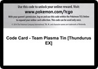 Code Card - Team Plasma Tin [Thundurus EX] from Plasma Blast Pokemon card image