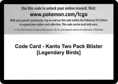 Code Card - Kanto Two Pack Blister [Legendary Birds]