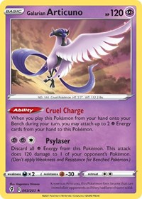 Galarian Articuno #063/203 from Deck Exclusives Pokemon card image