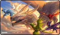GamerMats Playmat - Baby Dragons Flight Lessons (Premium White Stitched) · GamerMats Playmats