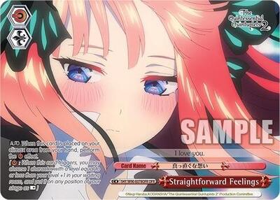 Straightforward Feelings (OFR) The Quintessential Quintuplets 2 Over-Frame Rare Weiss Schwarz card — value and price