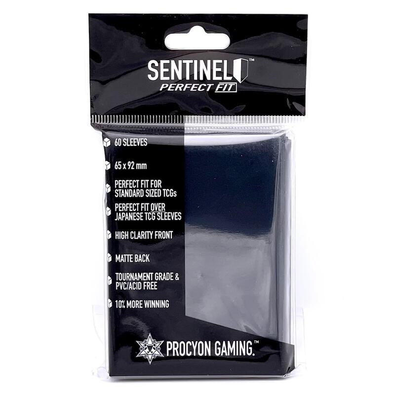 Sentinel Perfect Fit Sleeves Black (60Pack) Procyon Gaming Card