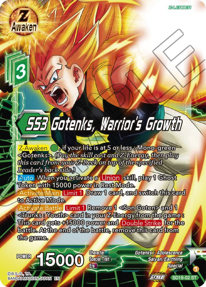 SS3 Gotenks, Warrior's Growth (Silver Foil) - Dawn of the Z