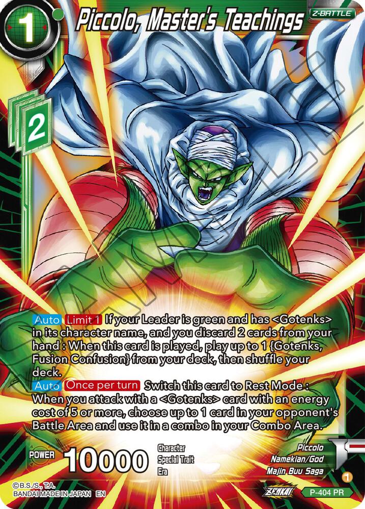 Piccolo, Master's Teachings - Promotion Cards - Dragon Ball Super