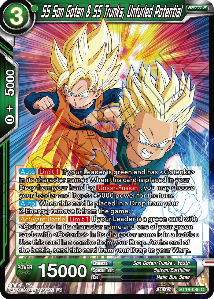 希少ドラゴンボールZ ZEPカード SON GOTEN & TRUNKS SS Son Goten & SS Trunks, Unfurled Potential - Dawn of the Z