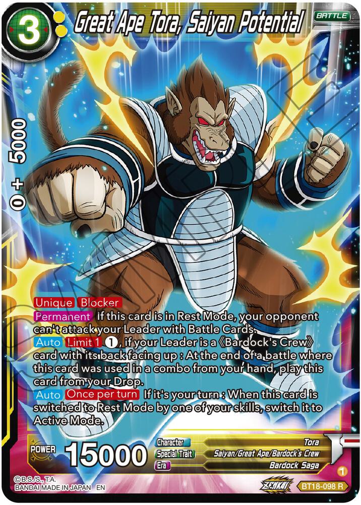 Great Ape Tora, Saiyan Potential - Dawn of the Z-Legends - Dragon
