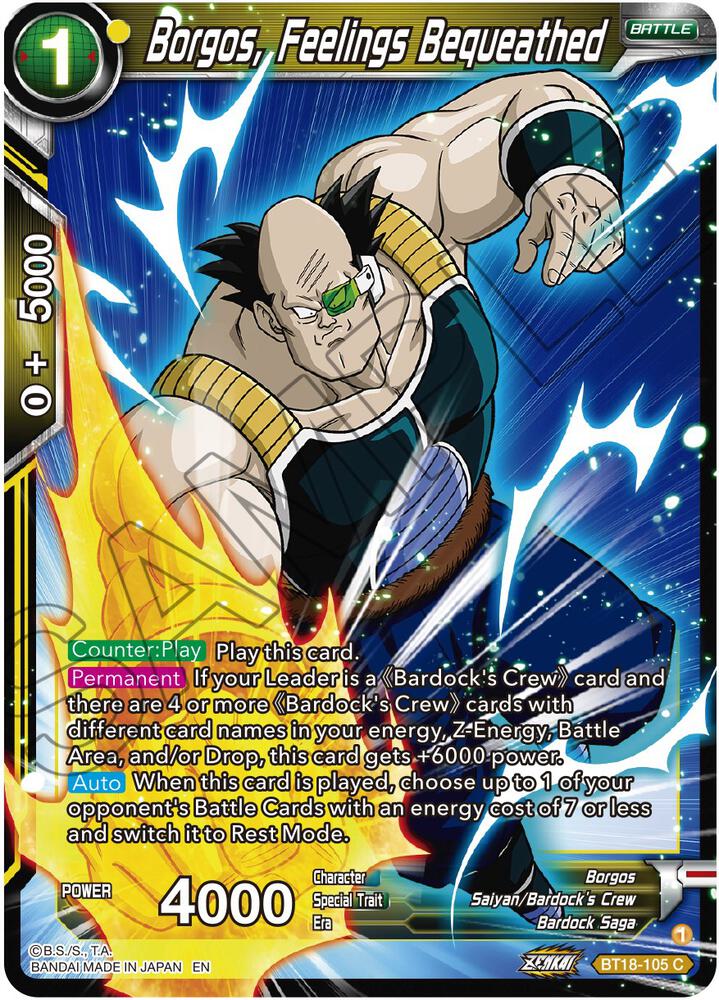 Borgos, Feelings Bequeathed #BT18-105 — Dawn of the Z-Legends