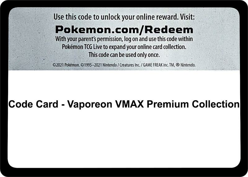 Code Card - Vaporeon VMAX Premium Collection  from Miscellaneous Cards & Products