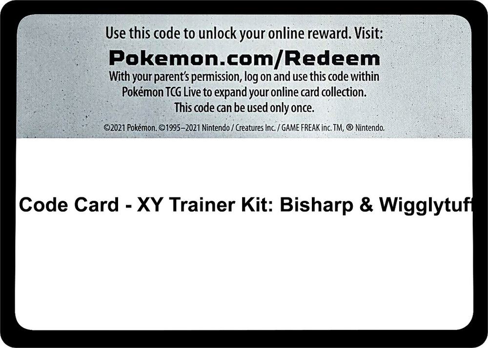 Code Card - Xy Trainer Kit: Bisharp & Wigglytuff