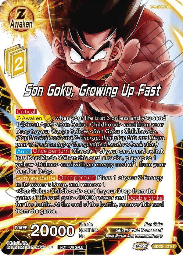Son Goku, Growing Up Fast (ZENKAI Celebration Pack) #SD20-02 — Promotion Cards