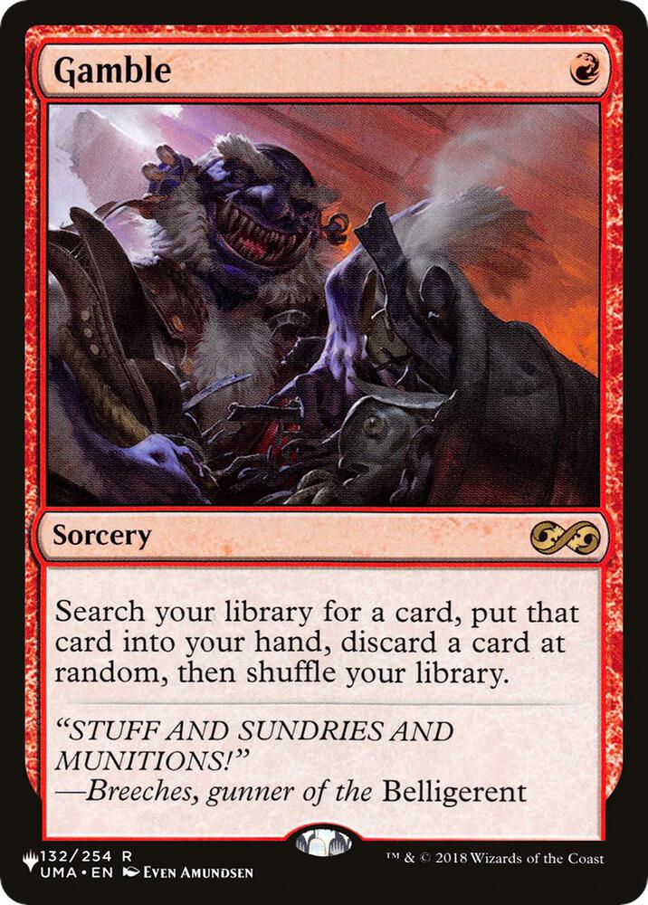Gamble #UMA-132 — The List