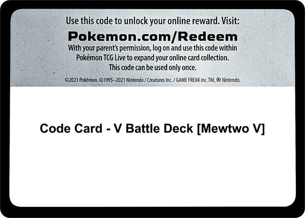Code Card - V Battle Deck [Mewtwo V]