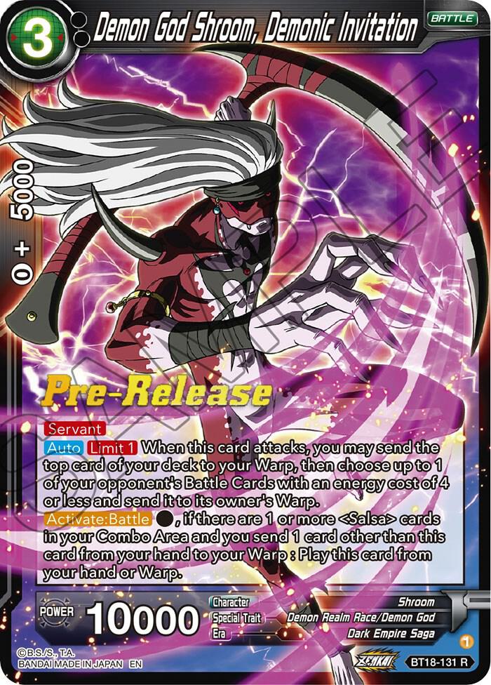 Demon God Shroom, Demonic Invitation #BT18-131 — Dawn of the Z-Legends Pre-Release Cards