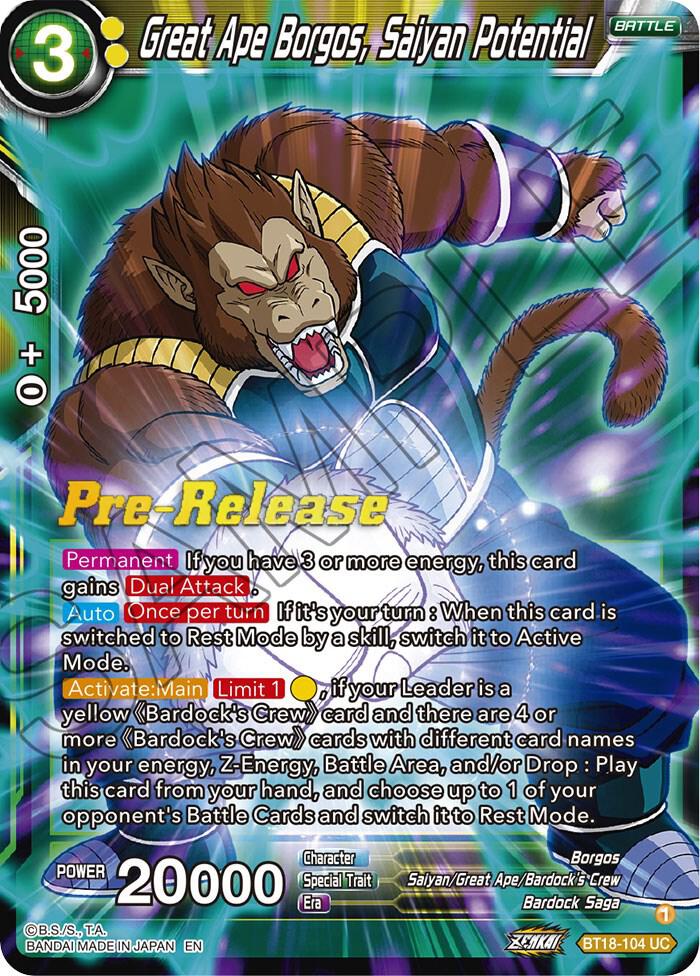 Great Ape Borgos, Saiyan Potential - Dawn of the Z-Legends Pre
