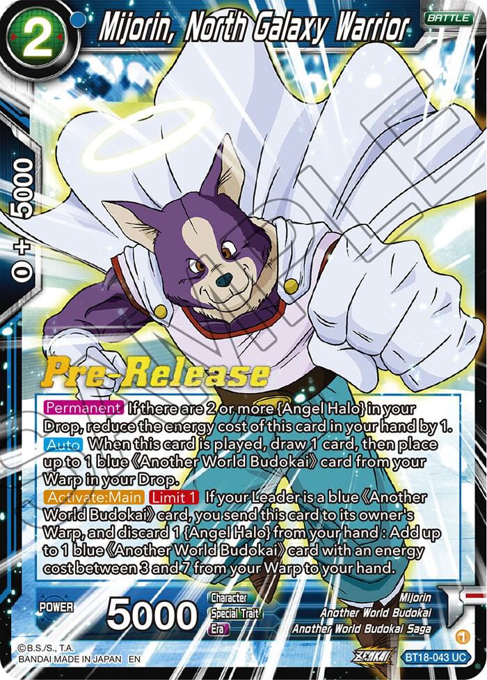 Mijorin, North Galaxy Warrior #BT18-043 — Dawn of the Z-Legends Pre-Release Cards