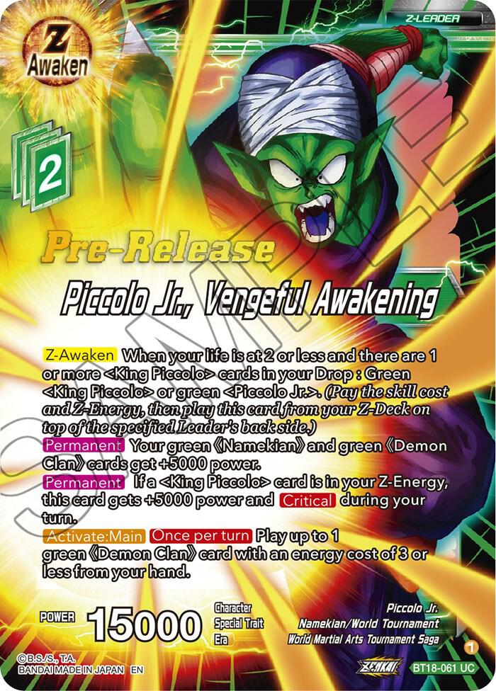 Piccolo Jr., Vengeful Awakening - Dawn of the Z-Legends Pre