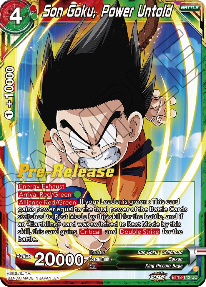 Son Goku, Power Untold #BT18-142 — Dawn of the Z-Legends Pre-Release Cards