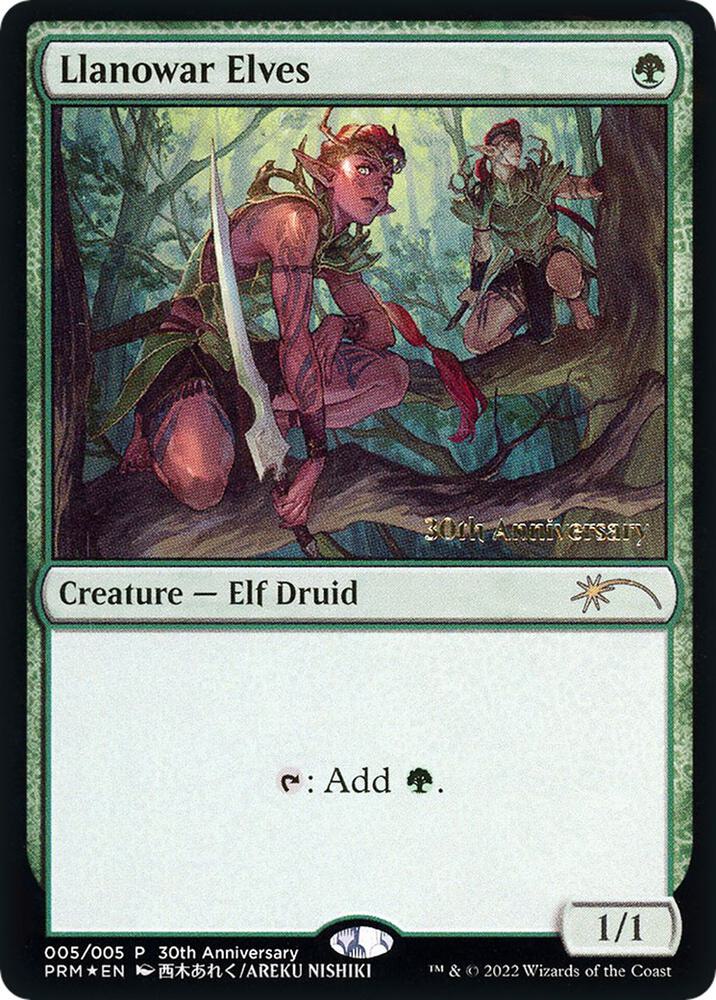 ラノワールのエルフ/Llanowar Elves 英語一枚 プロモ Llanowar Elves - 30th Anniversary Promos - Magic: The