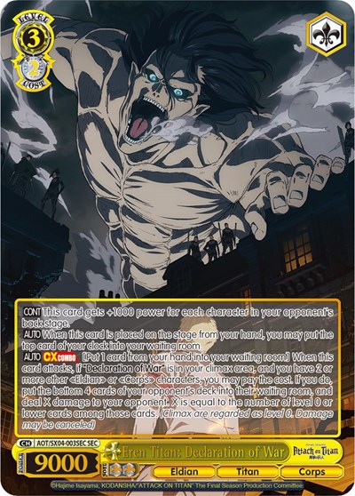 Eren Titan: Declaration of War (SEC) card
