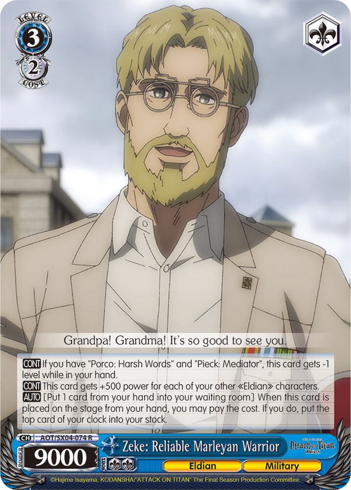zekeさ Zeke: Reliable Marleyan Warrior - Attack On Titan: Final Season