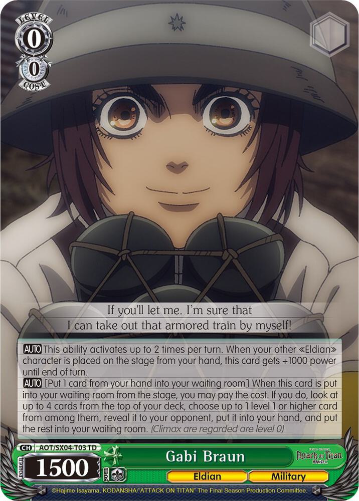 Gabi Braun Attack On Titan: Final Season Weiss Schwarz