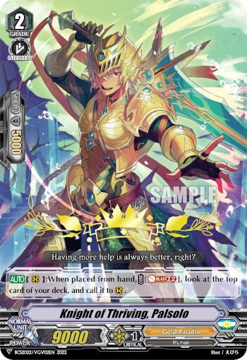 Knight of Thriving, Palsolo