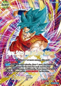 Son Goku // Super Saiyan Blue Son Goku Returns (Gold-Stamped) card art