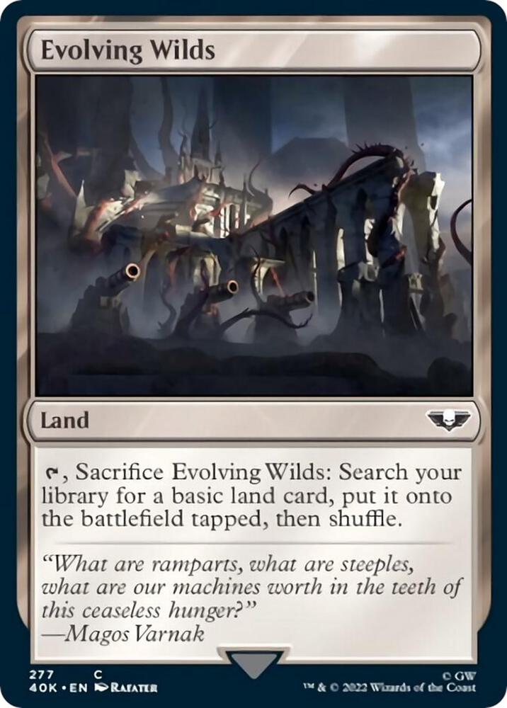 Evolving Wilds (Surge Foil) - Universes Beyond: Warhammer 40,000 - Magic: The Gathering - TCGplayer.com Evolving Wilds (Surge Foil) - Universes Beyond: Warhammer 40,000 - Magic: The Gathering - TCGplayer.com