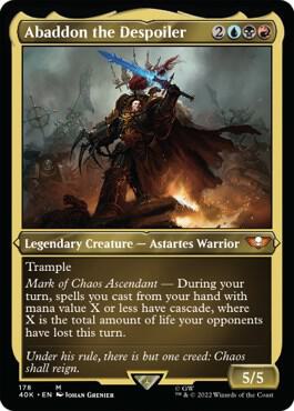 Abaddon the Despoiler (Display Commander) (Surge Foil) - Thick Stock #178 – Universes Beyond: Warhammer 40,000 (Mythic)