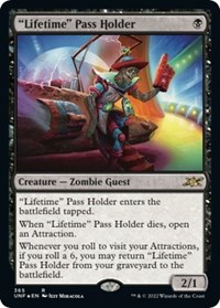 "Lifetime" Pass Holder (Galaxy Foil) - Unfinity - Magic: The Gathering card
