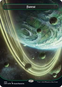 Forest (495) (Borderless) (Galaxy Foil) - Unfinity - Magic: The