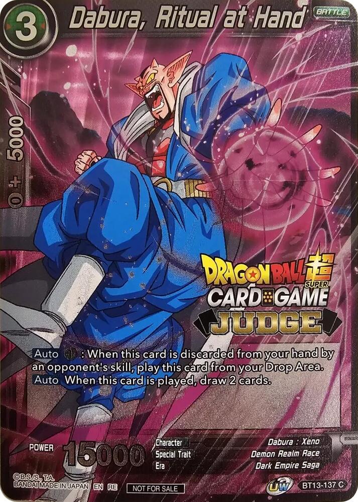Dabura, Ritual at Hand (Judge Pack Vol.12) #BT13-137 — Tournament Promotion Cards