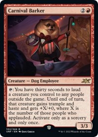 Carnival Barker - Unfinity - Magic: The Gathering card