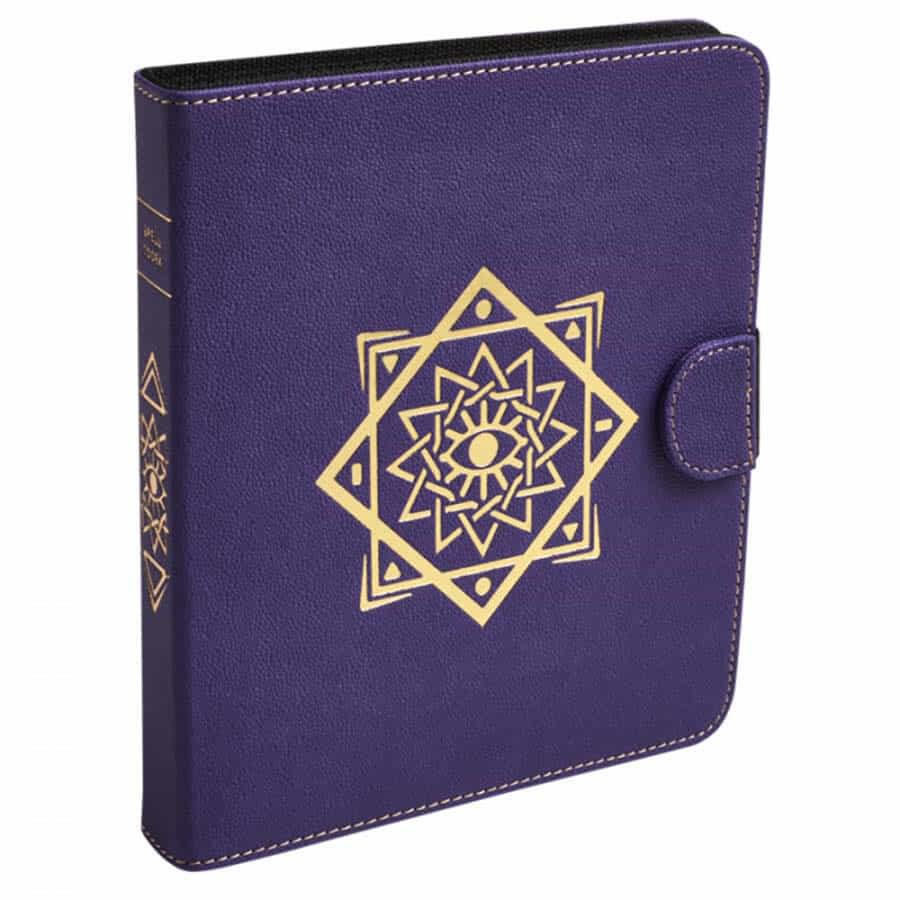 spellbook card binder Forged Dice Co. Curiosities Cache Monster & Spellcard Organizer with Pages (Skull Edition) Cards Holder for D&D MTG Magic add them to your compendium Black Leather 2 Inserts Mini
