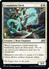 Complaints Clerk (Galaxy Foil) - Unfinity - Magic: The Gathering card