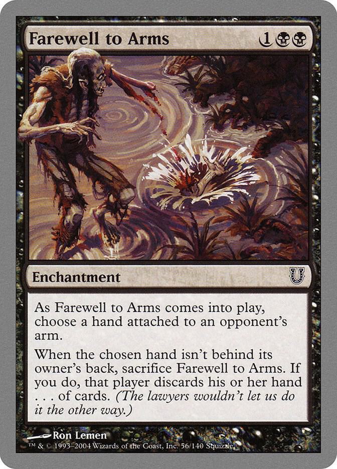 Farewell to Arms - Unhinged - Magic: The Gathering - TCGplayer.com Farewell to Arms - Unhinged - Magic: The Gathering - TCGplayer.com