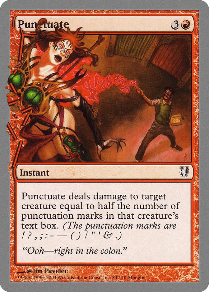 Punctuate 84 card