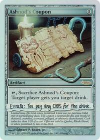 Ashnod's Coupon - Arena Promos - Magic: The Gathering card