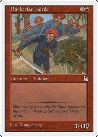 Barbarian Horde - Portal Three Kingdoms - Magic: The Gathering card