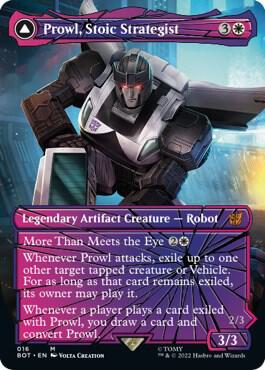 Magic The Gathering The Brothers' War Transformers Mythic Rare Prowl, Stoic Strategist // Prowl, Pursuit Vehicle #16 [Shattered Glass]