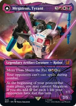Magic The Gathering The Brothers' War Transformers Mythic Rare Megatron, Tyrant // Megatron, Destructive Force #26 [Shattered Glass]