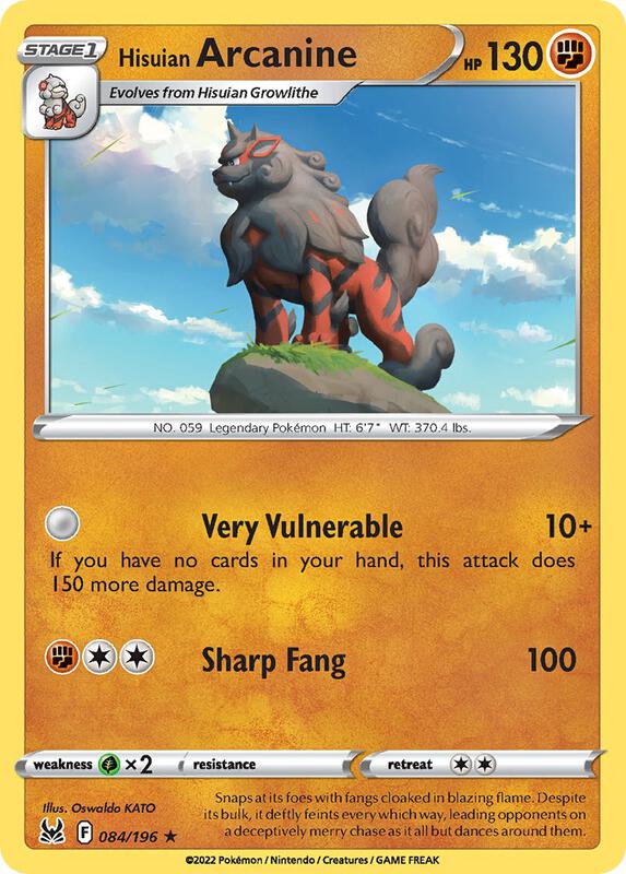 Hisuian Arcanine - 084/196 (Non-Holo) 084/196 from Deck Exclusives
