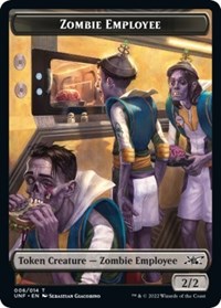 Zombie Employee // Treasure (013) Double-sided Token - Unfinity - Magic: The Gathering card