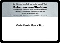 Code Card - Mew V Box from Miscellaneous Cards & Products Pokemon card image